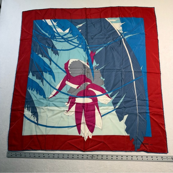 Gres Accessories - Vintage Grès Paris Foulard Scarf, 100% Silk, Made in Italy, 33”x33”